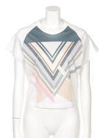 トランスファープリントTシャツ/BLU