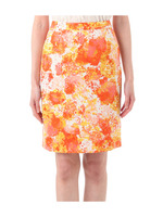 フラワープリントタイトスカート/オレンジ系(167)