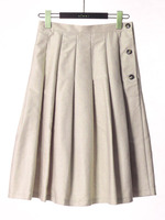 ボタン付きプリーツスカートCL−0410/NVY