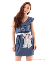 ラッフルジオメワンピース/ネイビー