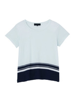 裾ボーダープルオーバー/ネイビー系(393)