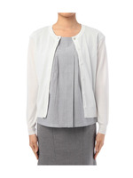 [S]ストライプブラウス+カーディガンセット/ホワイト(001)