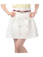 ゴールドバックルベルトスカート/オフホワイト(003)