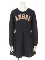 サガラ刺繍ロゴ裏毛ワンピース/ネイビー