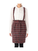 サスペンダー付きツイードスカート/ブルー系(491)