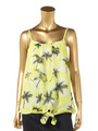 シフォンヤシ柄TOPS/YELLOW