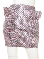 シャイニーマテリアルスカート/PINK×GRAY