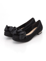 チェックレース×リボンワンヒールバレエ/ベージュ雑材