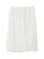 [L]スクエアラッセルスカート/ホワイト(002)