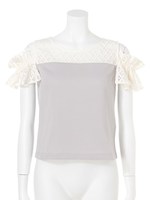 ＦＲＩＬＬＥＤ　ＬＡＣＥ　ＳＬＥＥＶＥ/ネイビー