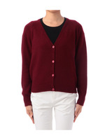 カシミヤVネックニットカーディガン/レンガ(069)