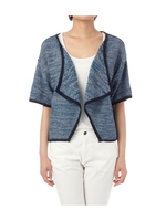 ミックスカラーニットカーディガン/イエロー系(033)