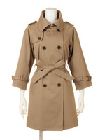 MIXED WEAVE GABA TRENCH COAT/BEIGE