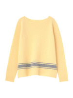 [L]裾ライン入りニット/レモンイエロー(331)