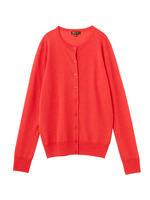 [S]リヨセルコットンニットカーディガン/レッド(062)