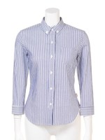【BED&BREAKFAST】DOBBY STRETCH SCALA STRIPE Shirt/WHITEmix