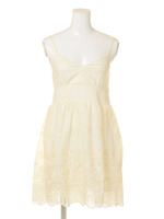 コットン刺繍カシュクールキャミワンピ/WHT