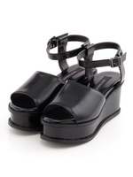 ストライプサンダル/ブラック