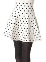 フレアニットスカート/クロ(ドット)