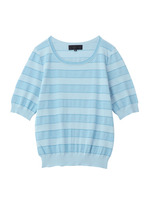 ラメボーダーニット/ライトブルー(091)