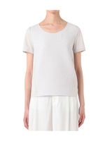 異素材切り替えカットソー/グレー系(012)