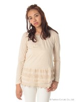 空中庭園チュールレースチュニック/ネイビー