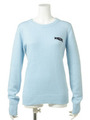 GIRLS CREWNECK KNIT TOP/LtBLUE