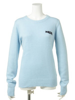 GIRLS CREWNECK KNIT TOP/LtBLUE