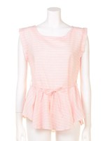 【Chille anap】ボーダーペプラムTOP/PK