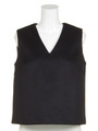【GREED】Mink Cashmere Beaver Cloth Sleeveless Bl/NAVY