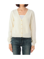 ガーターニットVネックカーディガン/ピンク系(071)