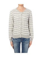 ケーブルボーダーニットカーディガン/ネイビー(293)