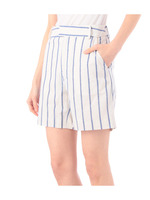 ストライプリネン混ショートーパンツ/アイボリー(304)