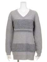 パイルボーダーニット/ネイビー