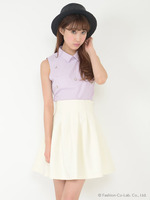 フレアタックスカート/ピンク