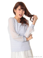 ボーダー型リボンPO/ピンク