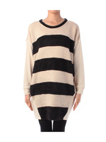 ボーダー柄ニットワンピース/ワインレッド(563)