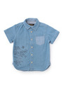 マッププリントダンガリーシャツ/ライトブルー(091)