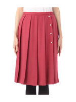 釦つきタックプリーツスカート/ラズベリーピンク(073)