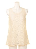 RASCHEL LACE TANK TOP/NAVY