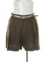 【石田ニコルさん着用】ベルト付きタックショートパンツ/ホワイト