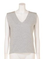 Ｖネックカラーノースリニット/ライトグレー