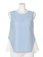 ブロックレース切替プルオーバー/サックスブルー