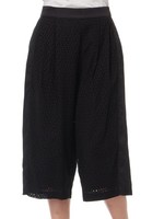 ランダムスクエアレースガウチョパンツ/ブラック