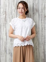 花レース/TOPS/オフホワイト