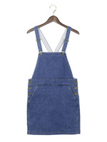 JCT C/PU デニムサロペットスカート/LT.Blue