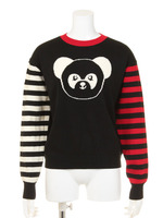 PEPE HEART KNIT TOPS/BLACK