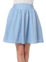 ・シャンブレーレースアップスカート/Light Indigo