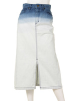 【Planet blue world】グラデデニムマキシスカート/ホワイト