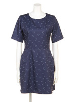 キューピッドスカラップワンピース/ネイビー